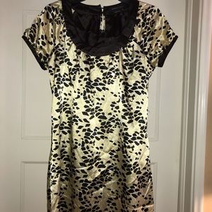 BCBGMazazria Babydoll Mini Dress Black/Yellow XS